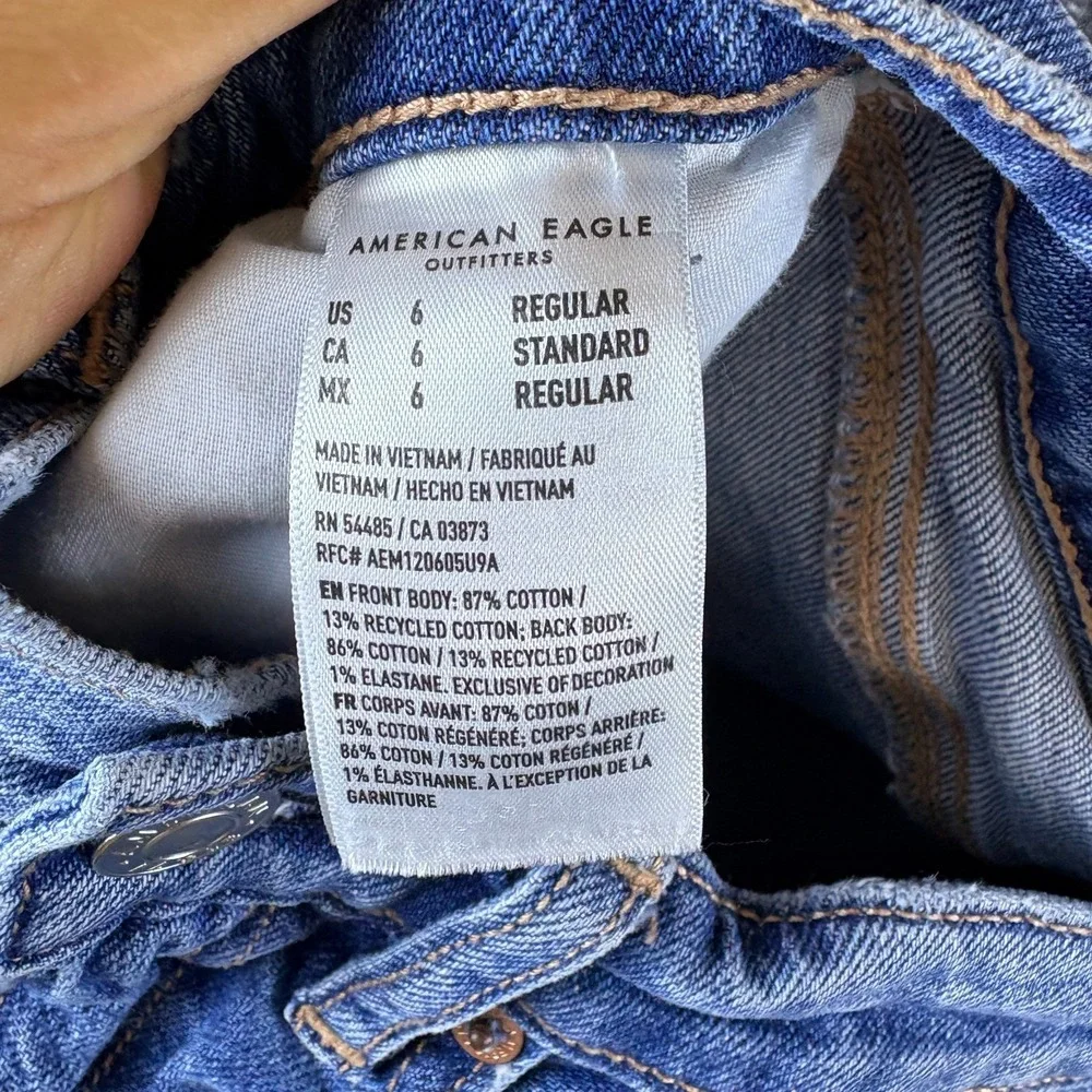 American Eagle Outfitters Strigid Jeans Women 29x29 Blue Denim Cotton Distressed - Picture 9 of 13